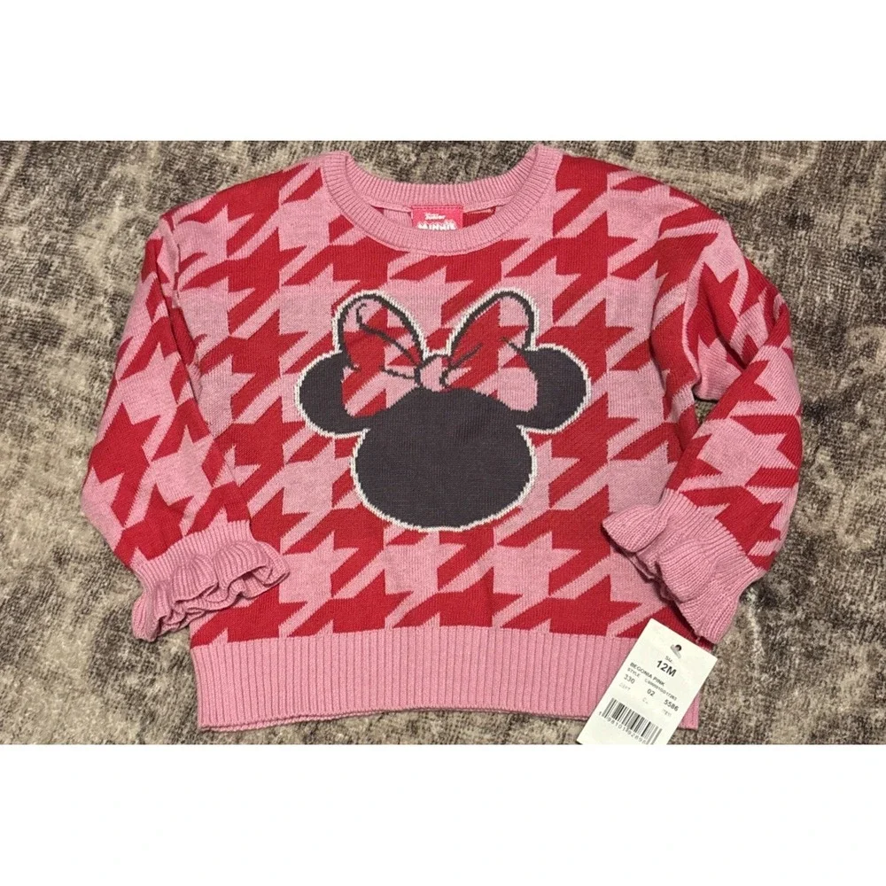 Minnie mouse baby girls size 12 months sweater ruffle sleeves